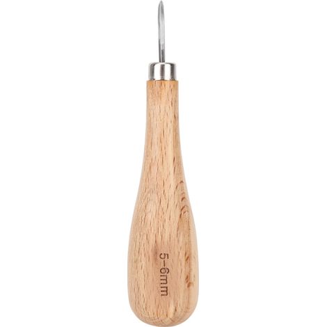 Punzón cónico de acero con punta de diamante y mango de haya (5-6 mm) (1/5)