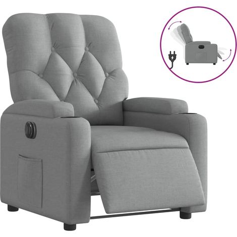 Maison Exclusive - Relaxsessel Elektrisch Hellgrau Stoff