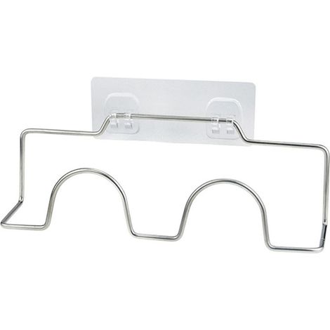 Zapatero de acero inoxidable para montaje en pared con ganchos – Estante compacto que no requiere taladro para baño o cocina (25 x 6,5 x 5,5 cm, 1 unidad) (1/5)