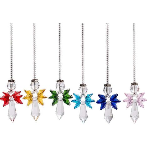 pieces Crystal Rainbow Sun Catcher Hanging Guardian Angel Glass Pendant Window Ball Prism (1/5)