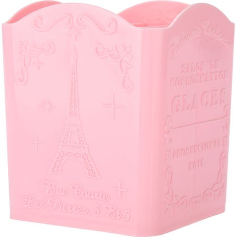 Boîte de rangement avec motif Tour Eiffel rose, coffret pour papeterie, cosmétiques et outils de manucure (1/5)