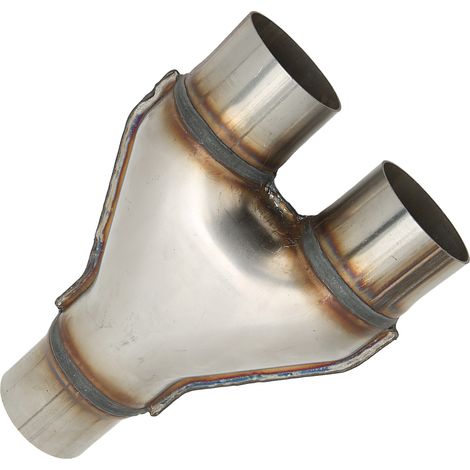 Tuyau d'échappement en Y en acier inoxydable, entrée unique, double sortie, adaptateur universel pour tuyau d'échappement de silencieux, diamètre intérieur 63 mm. (1/5)