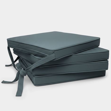 Lot de 4 coussins de chaise Loft SK, bleu pigeon, 45 x 40 x 5 cm (1/5)