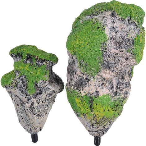 Roches Flottantes - Décoration Aquarium Résine Simulacre Pierre Naturelle - Pour Eau Douce et Eau Salée - 2 Pièces S+M