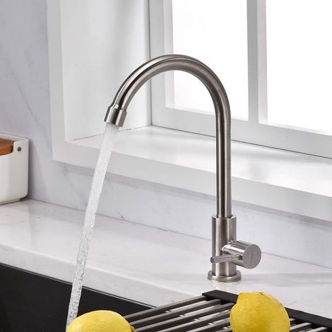 Robinet de Cuisine,avec Rotatif à 360° Mitigeur Cuisine et Chaude et Froide Réglable Robinet,Convient pour Evier Cuisine avez 2 x Tuyaux flexibles de 60 cm (1/5)
