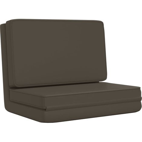 Tumbona de suelo plegable de cuero sintético gris antracita vidaXL (1/5)
