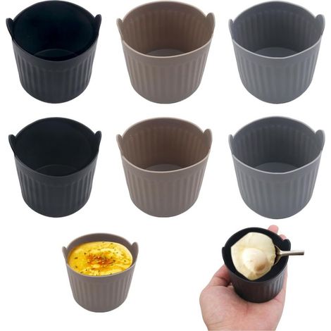 Lot de 6 ramequins pour friteuse à air comprimé - Moules à muffins en silicone anti-adhésif (1/5)