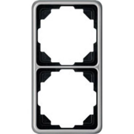 Jung Cadre 2x, CD 500, aluminium anodisé, platine, montage vertical et horizontal CD 582 PT (1/2)