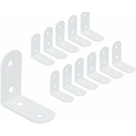 Ulisem Set mit 12 Edelstahl-Eckwinkeln 40 x 40 mm zur Befestigung von Holzmöbeln, Weiß (1/4)