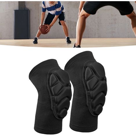 Genouillère en fibre de polyester haute élasticité et respirante, protection anti-collision pour le basketball, noire (1/5)