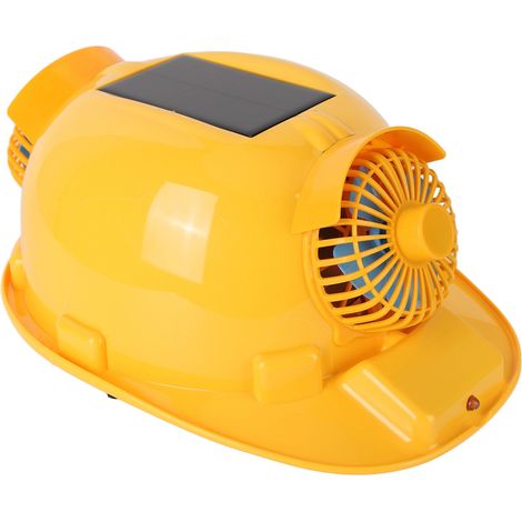 Chapeau de soleil respirant à énergie solaire, chapeau de chantier, casque anti-écrasement, casque rechargeable à double ventilateur avec lumière. (1/5)