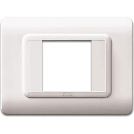 Ave placca tecnopolimero 44 bianca ral9010 2moduli cent 44py02b