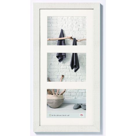 Cadre Photo Blanc Polaire 15x20 cm galerie avec Passe-Partout, Cadre en Bois (1/5)