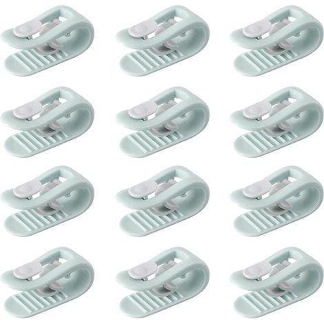 12 vert Enfile Couette, Clip Housse De Couette, Pince Housse de Couette, Attache Couette, Attache Drap Housse, Anti-dérapant sans Aiguille Clip de Fixation Literie Accessoires
