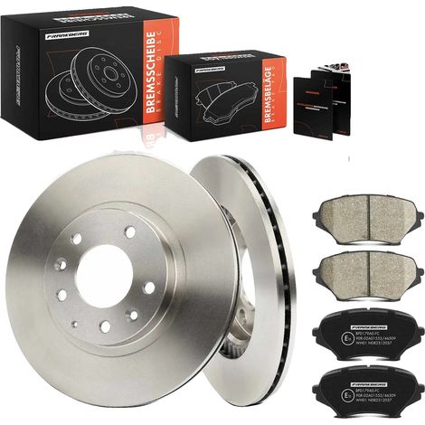 Dischi freno, 4 pastiglie freno anteriori, compatibili con Mazda MX-5 III NC, materiale con minore percentuale di metallo, elevata durata, testati secondo gli standard automobilistici (1/5)