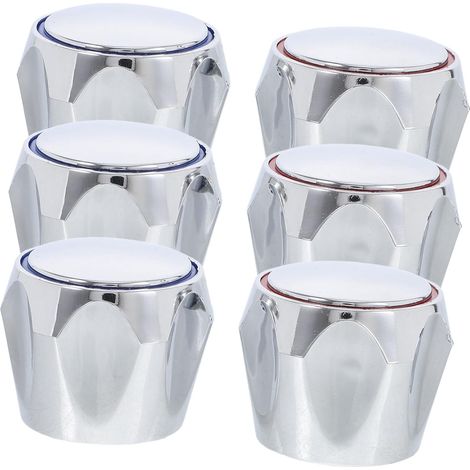 Volant de Robinet Chaud et Froid Abs Chromé, Lot de 6 Pièces (1/5)