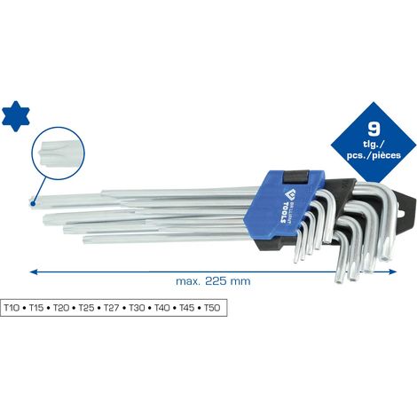 Chiavi maschio TORX, lunghe, 9 pezzi (1/2)