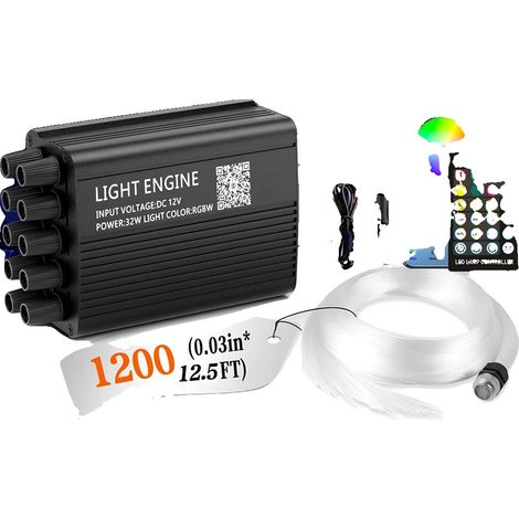 Luci a fibra ottica, attivate dal suono, controllabili tramite telecomando e app, Sparkling Meteor (Opt)-b, Double White Meteor 4m (1/2)