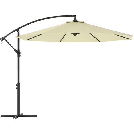 3x2,5m Gartenschirm mit neigbarem Kurbelarm, Beige, Sonnenschirm
