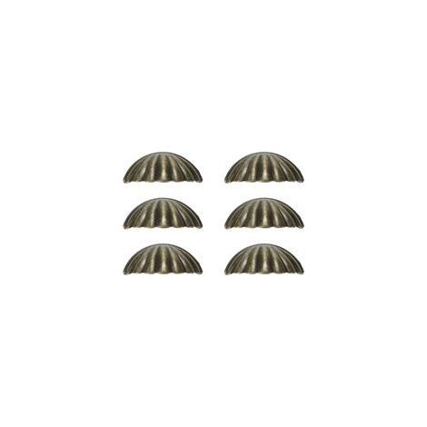 Set mit 6 antiken Bronze-Muschelgriffen – 6,4 cm, Möbelgriffe für Schränke und Schubladen (1/5)