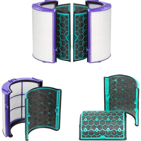Remplacement du Filtre à Charbon Actif pour 969048-02,pour Dyson DP04 TP04 HP04 Filtre purificateur de Ventilateur en Verre Pur HEPA (1/4)