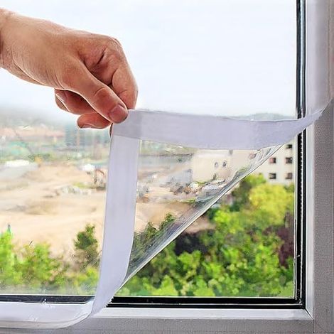 Fenster Isolierfolie Thermo Cover Transparente 190cm x 200cm Zuschneidbar zur Wärmedämmung an Fenstern Energiesparende Kälteschutz Fensterisolierung selbstklebend Wiederverwendbar (1/5)