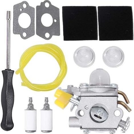 Kit de carburateur C1U-H60 avec clapet anti-retour et filtre pour taille-haies 25cc, 26cc, 30cc et 46cc remplaçable par le carburateur 308054012. (1/5)