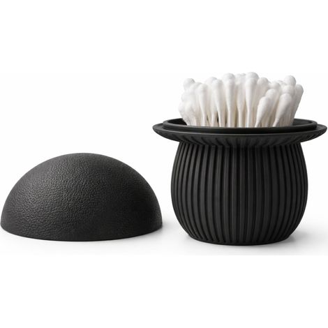 Boîte de salle de bain en forme de champignon noir, organisateur de cotons-tiges