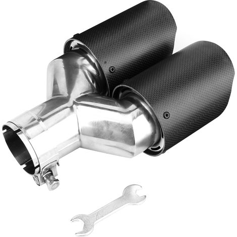 Sortie d'échappement double en acier inoxydable, entrée 60-63mm/2.4-2.5in, sortie 89mm/3.5in, pour voiture SUV. (1/5)