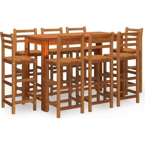Maison Exclusive - Juego muebles de bar para jardín 9 pzas madera (1/5)