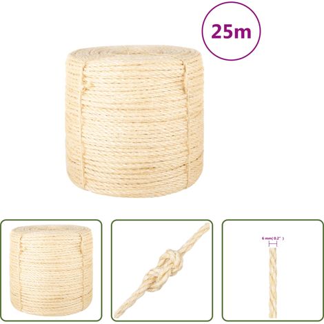 Sisalseil 6 mm - Seil 100% Sisal 6 mm 25 m (1/5)