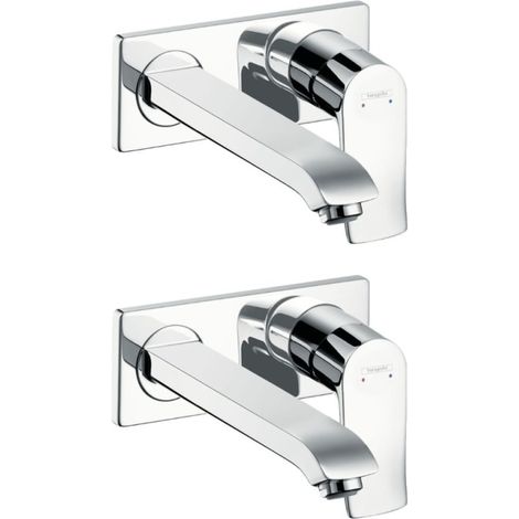 Lot de 2 mitigeurs lavabo encastré HANSGROHE Metris 225, mécanique