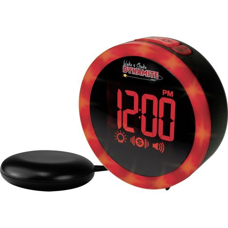 Geemarc JWNS-DYNAMITEBLKVD Quarz Wecker Schwarz Alarmzeiten 1  USB Anschluss, Extra lauter Weckton