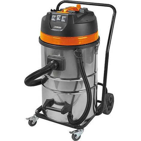 Aspirateur professionnel eau/poussière 3000W – Dépression 200mbar – Capacité 80L – Pour chantiers humides et espaces confinés – Eurom