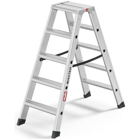 Hailo Aluminium-Doppelstufenleiter Master D100 2 x 5 Stufen