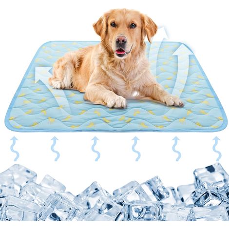 Tapis rafraîchissant pour chiens, tapis auto-rafraîchissant, antidérapant, couverture rafraîchissante, lavable, coussin rafraîchissant, doux pour lapins, chats et chiens (Banane) (1/5)