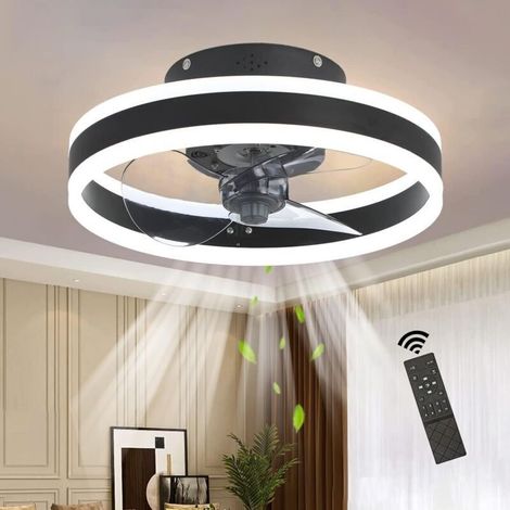 - Ventilateur de Plafond avec Éclairage,Silencieux Ventilateur de Plafond avec Lumiere et Télécommande,6 Vitesses,Moderne à LED Dimmable Plafonnier Ventilateur pour Salon,Salle à Mange,40 cm (1/5)