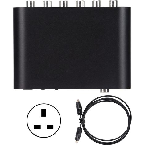 Décodeur Audio Numérique 5.1 Canal DAC avec Convertisseur 6 RCA vers 3.5mm Stéréo, Alimentation AC 100‑240V, Prise UK (1/5)