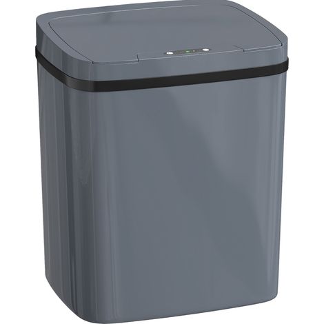 Cestino con sensore 15 L grigio in plastica, apertura automatica e manuale (1/5)