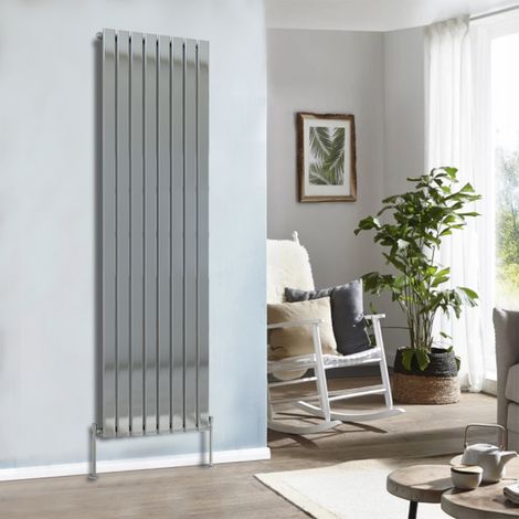Modern Designer Radiator Chrome Column Flat Panel Central Heating Vertical Single 1800x544mm (1/5)