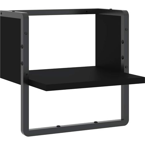 Maison Exclusive - Wandregal mit Stange Schwarz 30x25x30 cm (1/5)