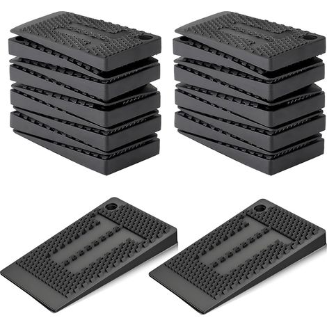 Lot de 35 cales de nivellement de meubles, cales en plastique souple, imperméables et antidérapantes, empilables pour meubles, armoires, tables, chaises (noir)