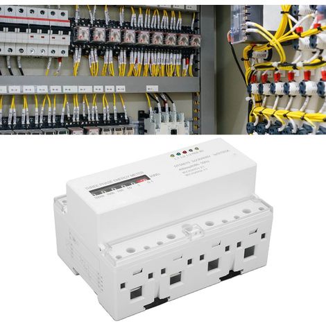 Dreiphasen-Vierleiter-Stromzähler für DIN-Schienenmontage, Anzeige des Stromverbrauchs in kWh, Standard-Haushaltsstromzähler, 230 V/400 V, 5-100 A. (1/5)