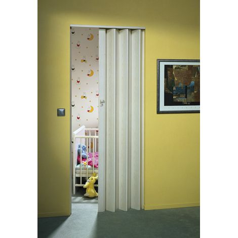 Falttür Eurostar mit Blende, Esche-Weiß, B/H: 83 cm/ 205 cm