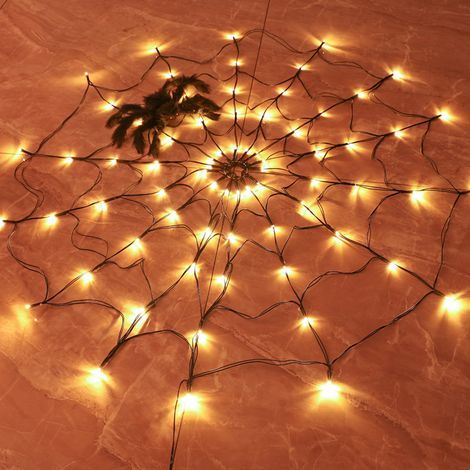 LED-Spinnennetzlampe für Halloween-Dekoration, stimmungsvolle Atmosphäre im Innen- und Außenbereich, Zubehör für Geisterfeste, ferngesteuerte Lampe (1/5)