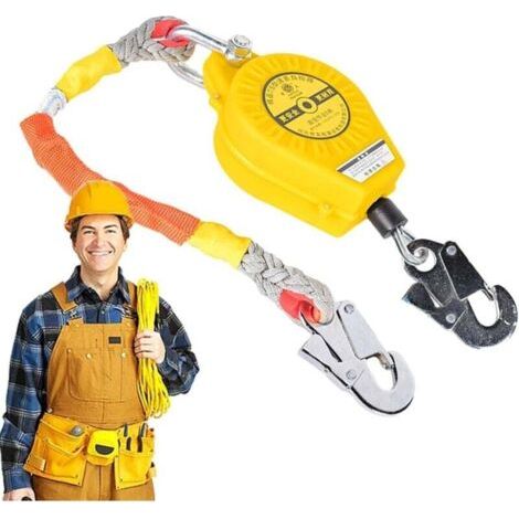 Antichute a Rappel Automatique, Dispositif Anti-Chute Rétractable pour Connecter Harnais de Securite, 10M
