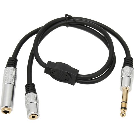 6,35-mm-Klinkenstecker auf 6,35-mm- und 3,5-mm-Klinkenbuchse Stereo-Audio-Splitterkabel für Mikroverstärker