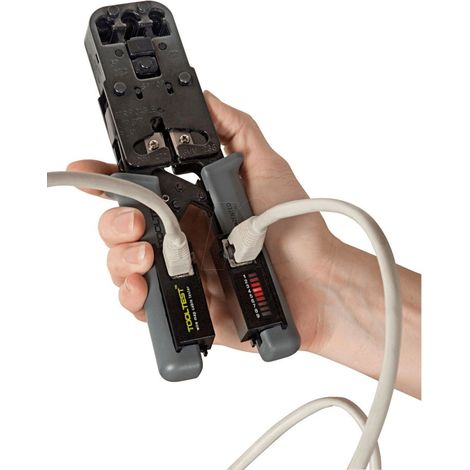 "Pinza a crimpare OBA Cat5/6 con tester per cavi di rete - La soluzione completa per la tua connessione di rete"