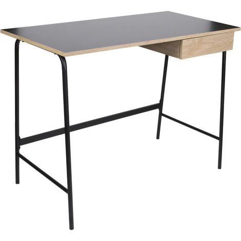 Bureau en bois et métal design industriel STANFORD (1/8)