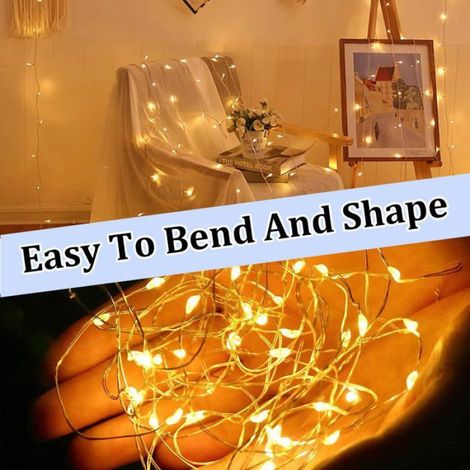 Guirlande Lumineuse LED 6 Pièces 2M 20LEDs Blanc Chaud Piles, Mini Guirlande Étanche Bouteille Noël Mariage Fête Maison Cuneary (1/5)